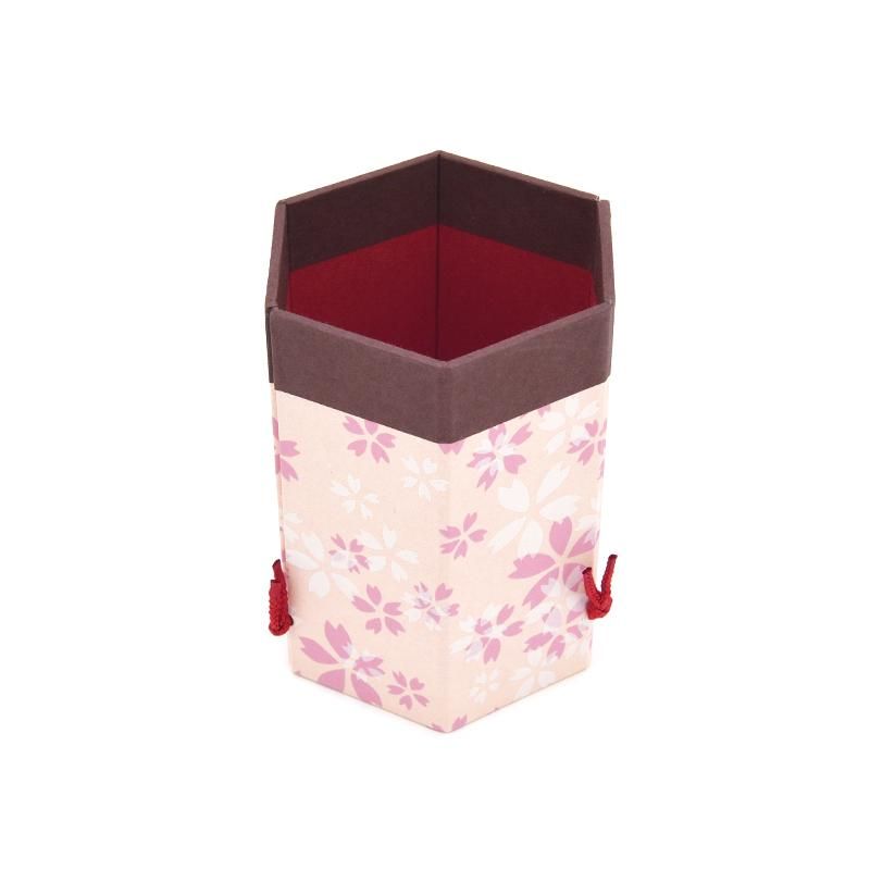 Hexagonal Brush Holder Morning Sakura, Pink Haibara