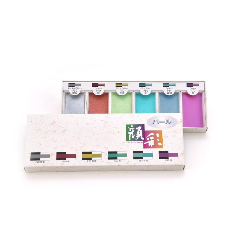 Gansai Pearl 6-Color Set (Bokuundo)