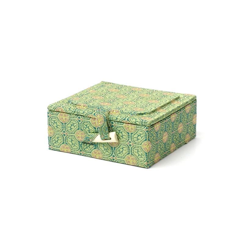 Nishiki-Covered Seal Box Three-Stone Medium for 1.8–2.0cm