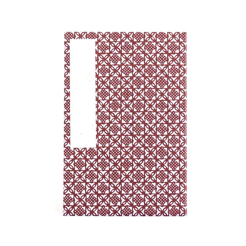 Goshuin Stamp Book Shippo Pattern, Dark Red Haibara
