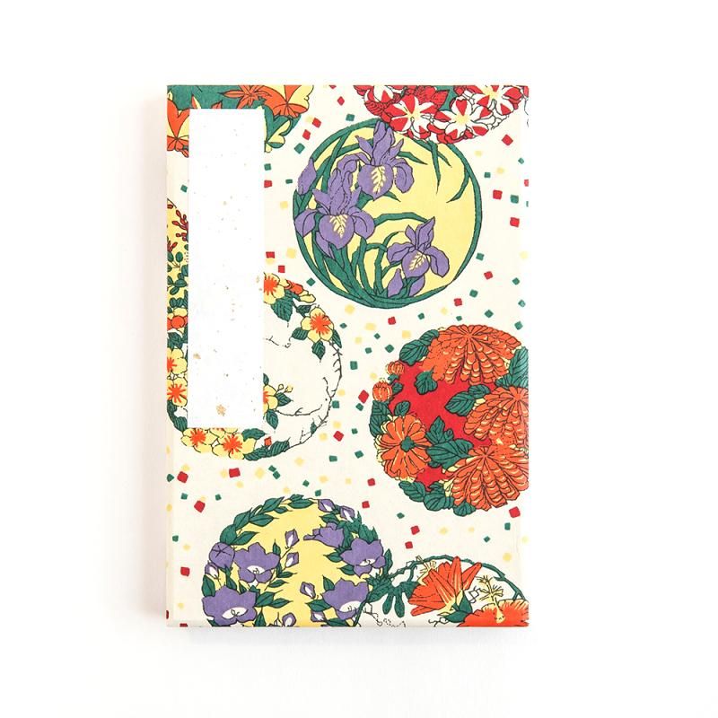 Goshuin Stamp Book Round Crest Floral Pattern Haibara