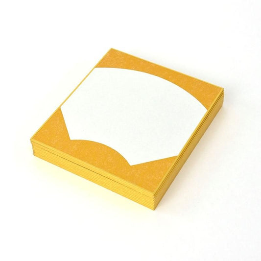 Mame Shikishi Outer Gold Fan Shape 10 Sheets
