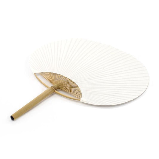 Uchiwa (Hand Fan) Extra-Large Full Moon (One-Sided Gasen Paper with Kyosen Backing)