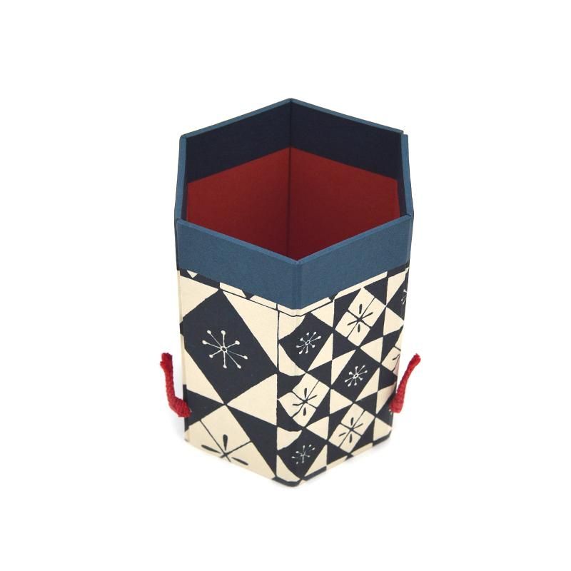 Hexagonal Brush Holder Stained Glass, Blue Haibara