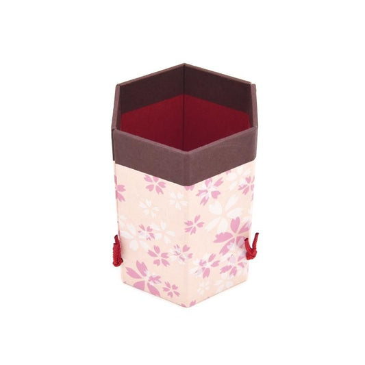 Hexagonal Brush Holder Morning Sakura, Pink Haibara