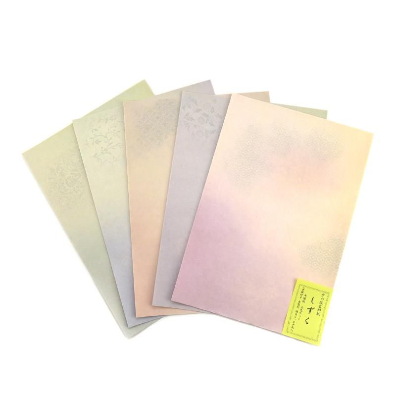 Shizuku Silk-Texture Hankaishi, 5 Colors, 50 Sheets