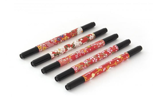 Shunkouen Fragrance Brush Pen Emaki Yuzen F Set / 5 Pens
