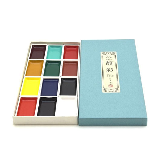 Gansai “Yamato no Irodori” 12-Color Set (Nihon Seiboku)